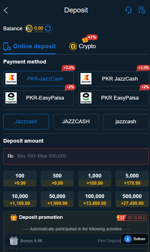 1M Game Deposit Option – Deposit and Payment Features