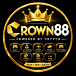 C88PKR logo with gold crown and gaming categories on a black background