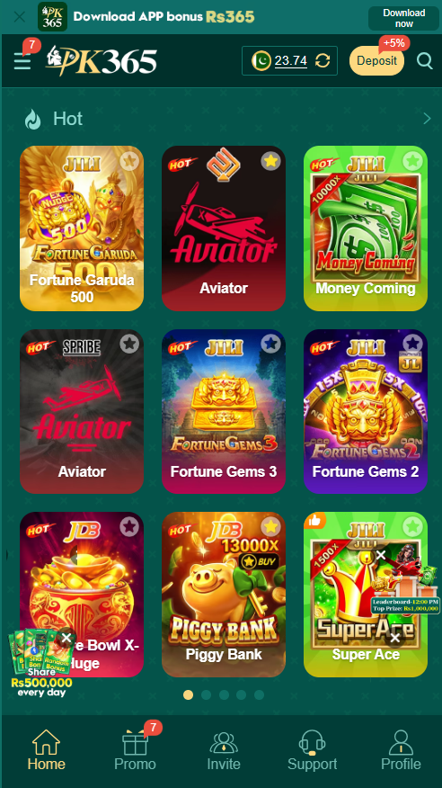 PK365 Game slot image featuring colorful slot machine graphics and casino-style game visuals.