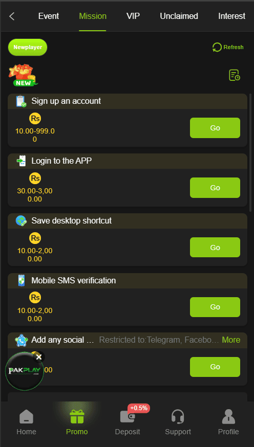 ZS999 Game Mission Tasks and Rewards